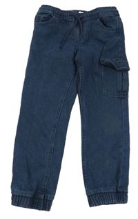 Tmavomodré cargo teplákové rifle