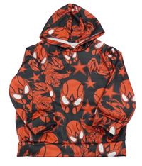 Čierno-červeno-biela mikina so Spidermanem a kapucňou Shein