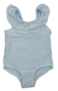 Světlemodro-bílé pruhované plavky H&M