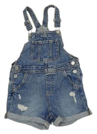 Modré na traké rifľové kraťasy H&M