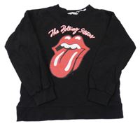 Čierna mikina so perami a jazykem - Rolling Stones Mango
