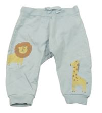 Svetlomodré tepláky s obrázkem lva a žirafy Hop