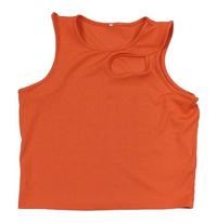 Tehlový rebrovaný crop top River Island