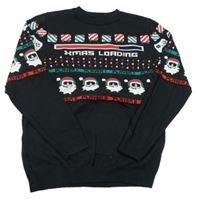 Čierno-vzorovaný sveter so Santou Primark