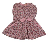 Ružové kvetované teplákové šaty zn. Mini Boden