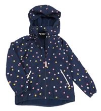 Tmavomodrá puntíkatá softshellová bunda s kapucí H&M