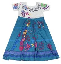 Bielo-modré šaty s obrázky- Encanto