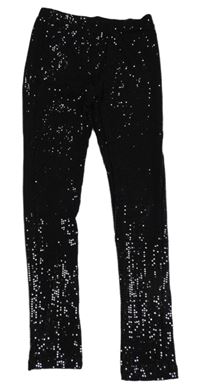 Čierne puntíkalé lesklé legíny Dunnes stores