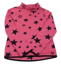 Neonově růžová fleecová mikina s hvězdičkami C&A