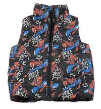 Čierna šušťáková zateplená vesta so Spidermanem H&M
