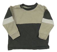 Béžovošedo-tmavošedo-biela melírovaná mikina Next