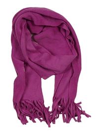 Tmavorůžová fleecová šála s třásněmi