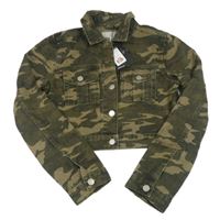 Khaki army riflová crop bunda New Look