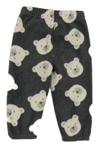 Tmavosivé fleecové nohavice s medvedíkmi Tex