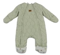 Zelenkavá prešívaná podšitá kombinéza