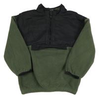 Khaki fleecová mikina s černým šusťákem George