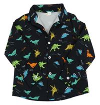 Černá košile s dinosaury 