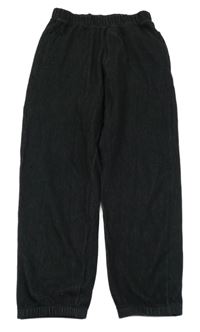 Černé teplákové kalhoty riflového vzhledu