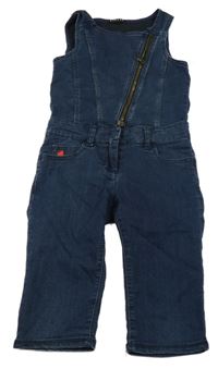 Tmavomodrý rifľový kraťasový overal Sisley