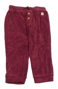 Vínové sametové tepláky 