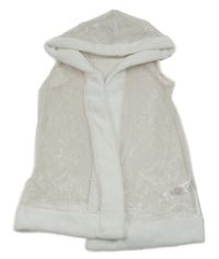 Kostým - Světlerůžový síťovaný plášť s kapucňou a chlupatými lemy George