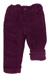 Purpurové podšité manšestráky C&A