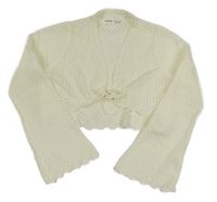 Smetanové perforované pletené bolérko Shein