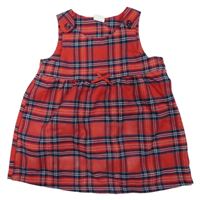 Červeno-tmavomodro-biele kockované šaty H&M