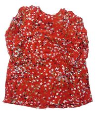 Červené ľahké šaty s hviezdami a volánikmi M&S