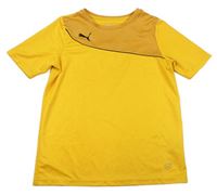 Žlté funkčné športové tričko s logom Puma