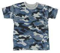 Modro-čierno-sivé army tričko Matalan