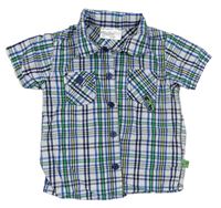 Modro-zeleno-biela kockovaná košeľa