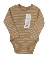 Béžovo-bílé pruhované žebrované body F&F