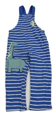 Modro-bílé pruhované laclové tepláky s dinosaury M&S