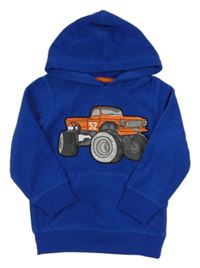Kobaltově modrá fleecová mikina s monster truck a kapucí C&A