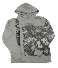 Sivá mikina s městem a kapucňou Tom Tailor