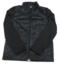 Čierna prepínaci funkčná športová mikina s nápismi Decathlon