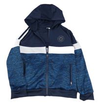 Tmavomodro-modro-biela prepínaci mikina s kapucňou Pep&Co.