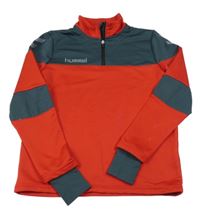 Červeno-šedá funkční sportovní mikina Hummel 