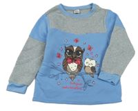 Sivo-svetlomodrá mikina so sovičkami X-mail