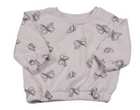 Svetloružová oversize mikina s motýly Primark