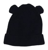 Tmavomodrá žebrovaná pletená čepice s oušky So Cute