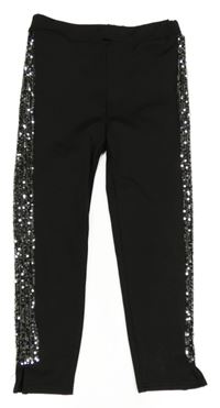 Čierne športové legíny s flitrami Shein