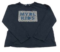 Tmavomodré tričko s nápismi Mayoral