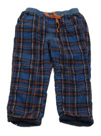 Modro-oranžovo-biele kockované menšestrové podšité nohavice John Lewis