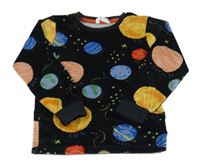 Čierna zamatová mikina s vesmírom M&S