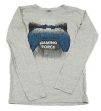 Šedé melírované triko s ovladačem Chapter young vel. 176