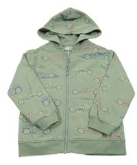 Khaki propínací mikina s formulemi a kapucí M&S