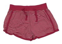 Purpurovo-biele pruhované bavlnené kraťasy