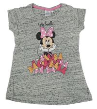 Sivo-čierne melírované tričko s Minnií Disney